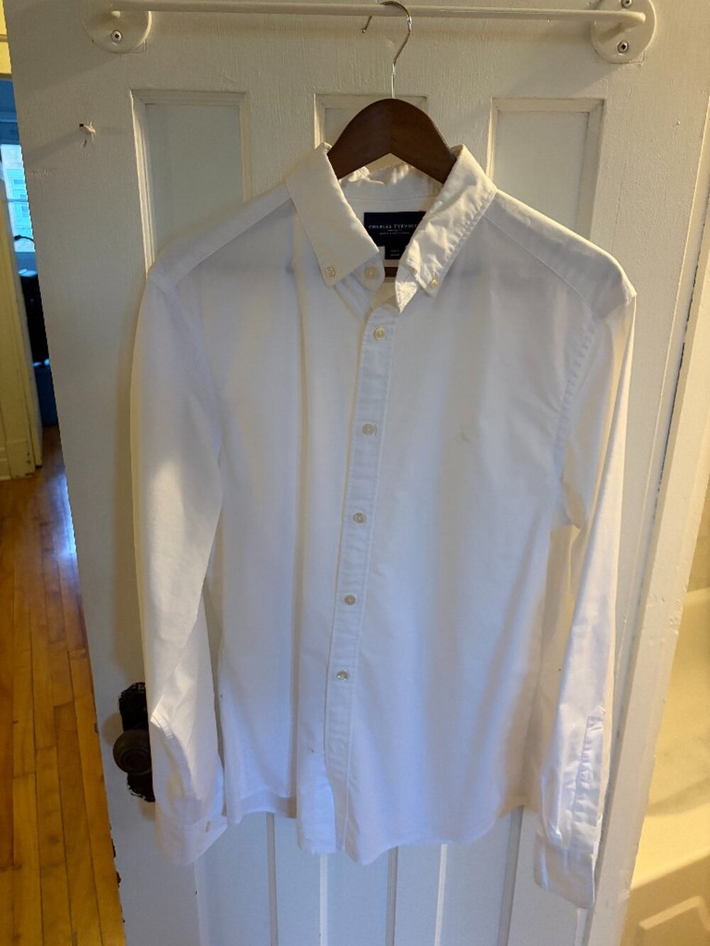 Charles Tyrwhitt Stretch Washed Oxford Shirt (Size Slim Medium)